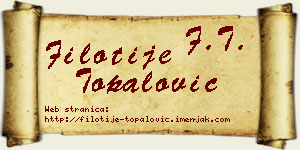 Filotije Topalović vizit kartica